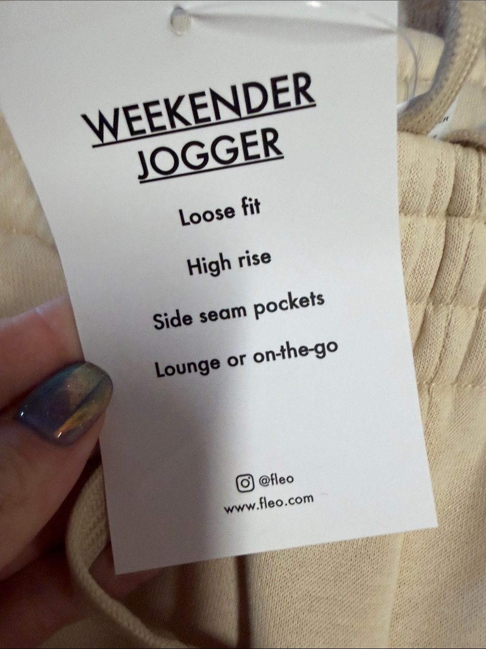Fleo Womens Cream Weekender Jogger Pants - Picture 9 of 10